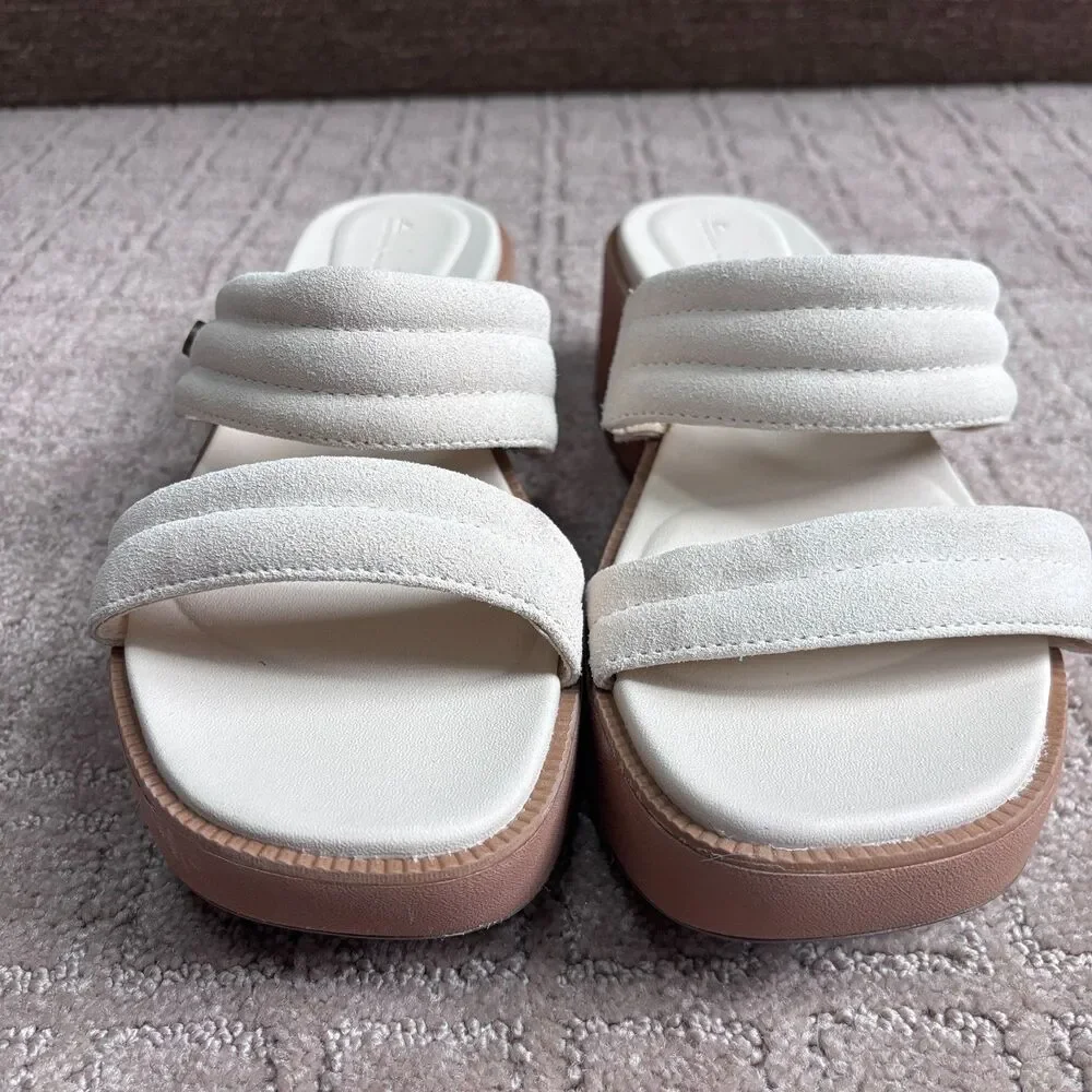 Reef Lofty Lux Hi Platform Sandal Women's 9 Off White Leather Slip On Casual
